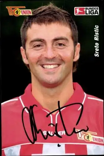 Autogrammkarte Fußballer Sreto Ristic, 1. FC Union Berlin, Autogramm
