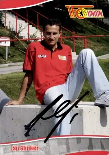Autogrammkarte Fußballer Jan Glinker, 1. FC Union Berlin, Autogramm