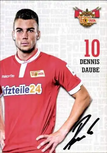 Autogrammkarte Fußballer Dennis Daube, 1. FC Union Berlin, Autogramm