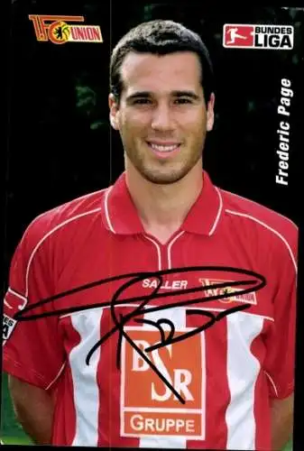 Autogrammkarte Fußballer Frederic Page, 1. FC Union Berlin, Autogramm