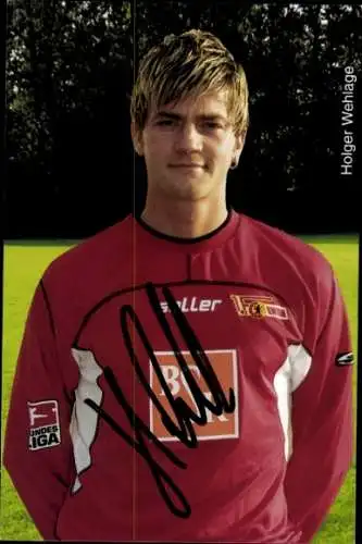 Autogrammkarte Fußballer Holger Wehlage, 1. FC Union Berlin, Autogramm