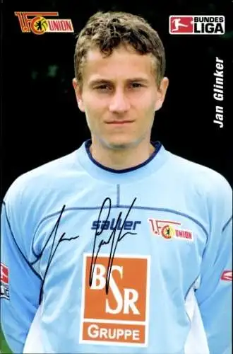 Autogrammkarte Fußballer Jan Glinker, 1. FC Union Berlin, Autogramm