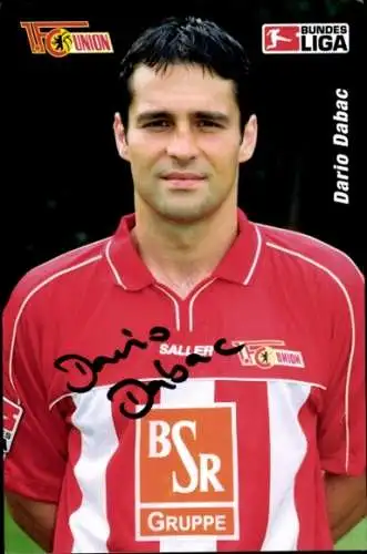 Autogrammkarte Fußballer Dario Dabac, 1. FC Union Berlin, Autogramm