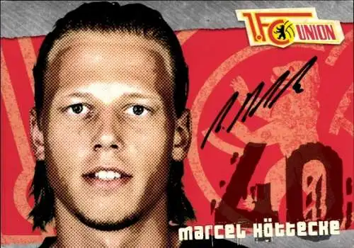 Autogrammkarte Fußballer Marcel Höttecke, 1. FC Union Berlin, Autogramm