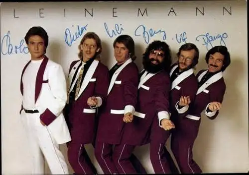 Ak Musikgruppe Leinemann, Carlo, Dieter, Uli, Jerry, Ulf, Django, Telefunken Decca