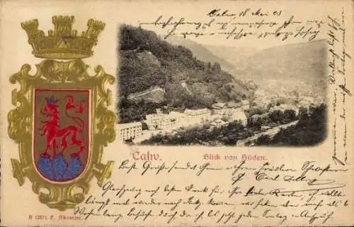 Präge Wappen Ak Calw im Schwarzwald, Gesamtansicht