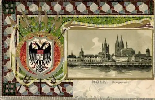 Präge Wappen Litho Köln am Rhein, Gesamtansicht