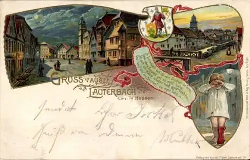 Präge Litho Lauterbach in Hessen, Weinendes Kind, Platz