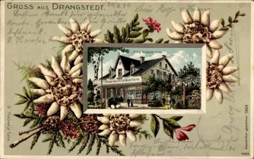 Präge Edelweiß Passepartout Litho Drangstedt Geestland, Restaurant Villa Waldheim