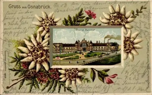 Präge Litho Osnabrück in Niedersachsen, Zentralbahnhof, Edelweiß