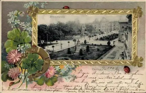 Präge Passepartout Ak Gotha in Thüringen, Arnoldplatz