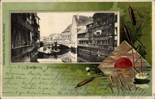 Passepartout Ak Nürnberg in Mittelfranken Bayern, Fleischbrücke