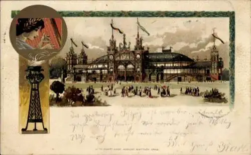 Präge Litho Graz Steiermark, 6. Deutsches Sängerbundesfest 1902, Festhalle