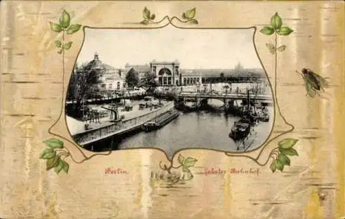 Passepartout Ak Berlin Tiergarten Moabit, Lehrter Bahnhof