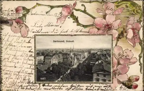 Präge Ak Dortmund im Ruhrgebiet, Gesamtansicht