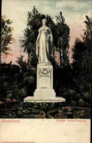 Relief Ak Magdeburg an der Elbe, Königin-Luise-Denkmal