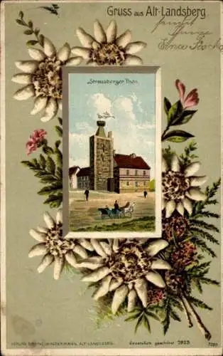 Präge Passepartout Ak Altlandsberg in der Mark, Strausberger Tor