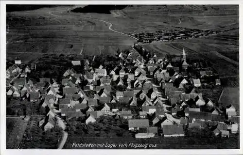 Ak Feldstetten Laichingen in Württemberg, Fliegeraufnahme, Lager