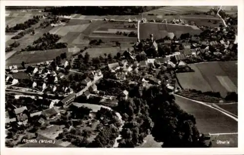 Ak Aitrach in Württemberg, Fliegeraufnahme