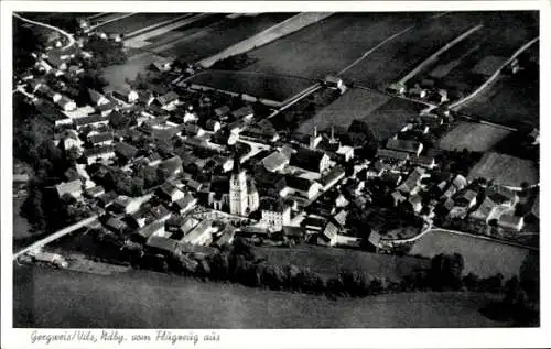 Ak Gergweis Osterhofen in Niederbayern, Fliegeraufnahme