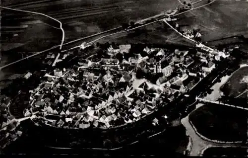 Ak Herrieden in Mittelfranken, Fliegeraufnahme