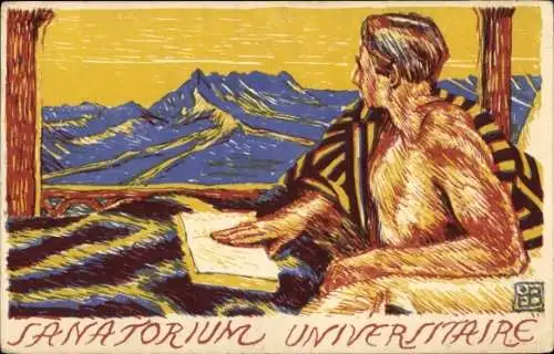 Künstler Ak Bille, Edm., Sanatorium Universitaire, Hilfswerk der schweizerischen Hochschulen