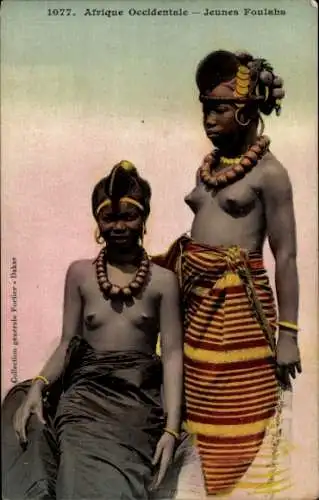 Ak Zwei barbusige Afrikanerinnen, Foulah