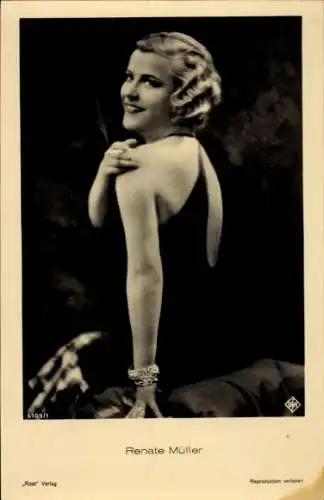 Ak Schauspielerin Renate Müller, Portrait, Ross Verlag 6109/1, UFA