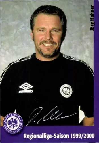 Autogrammkarte Co Trainer Jörg Hahner, Tennis Borussia Berlin, Autogramm