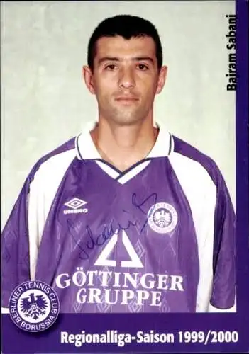 Autogrammkarte Fußballer Bajram Sabani, Tennis Borussia Berlin, Autogramm