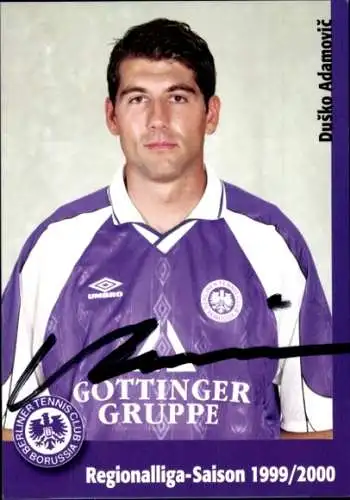 Autogrammkarte Fußballer Duško Adamovič, Tennis Borussia Berlin, Autogramm