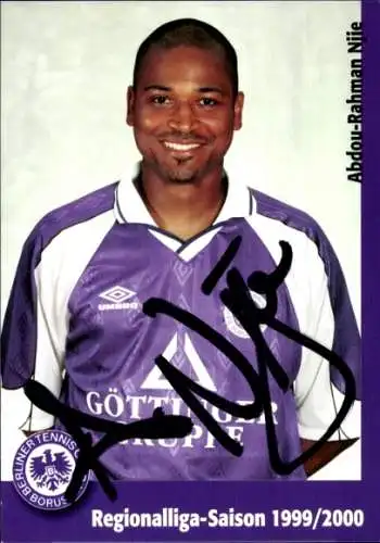 Autogrammkarte Fußballer Abdou-Rahman Njie, Tennis Borussia Berlin, Autogramm