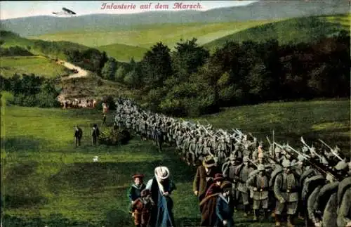 Ak Deutsche Infanterie auf dem Marsch