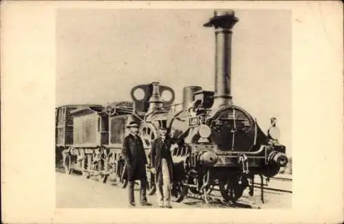 Ak Französische Eisenbahn Paris - Orleans, Dampflokomotive von 1840
