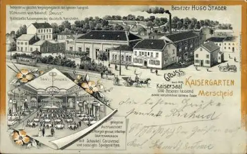 Litho Merscheid Ohligs Solingen, Kaisergarten, Kaisersaal, Inh. Hugo Stader