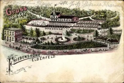 Litho Wuppertal Elberfeld, Gastwirtschaft Friedenshöhe