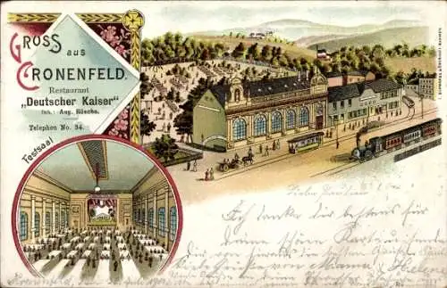 Litho Cronenfeld Cronenberg Wuppertal, Restaurant Deutscher Kaiser, Inh. Aug. Rüsche