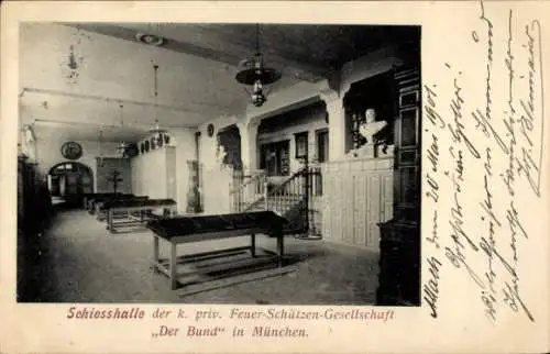 Ak München, Schießhalle der k. priv. Feuer-Schützen-Gesellschaft Der Bund