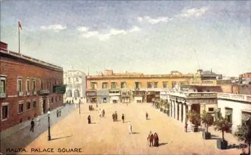 Künstler Ak Valletta Malta, Palace Square, Tuck 7568