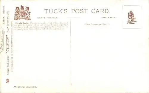 Künstler Ak Valletta Malta, Strada Reale, Straßenpartie in der Stadt