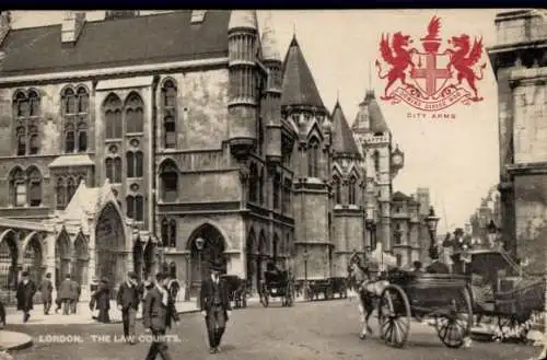Ak London City England, The Law Courts, coat of arms