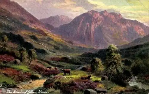 Künstler Ak Glen Nevis Schottland, Natur auf dem Bergrücken
