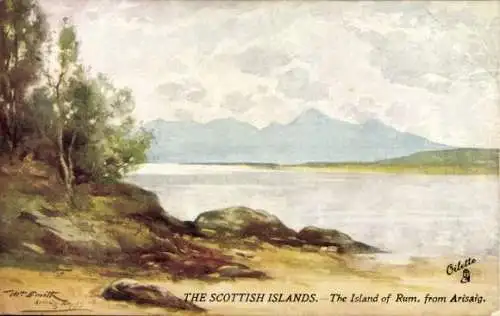 Künstler Ak Rum Island Schottland, Aussicht von Arisaig