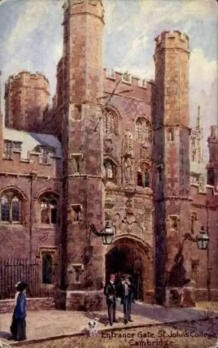 Künstler Ak Cambridge East England, Eingangstor, St. John's College, Tuck 8940