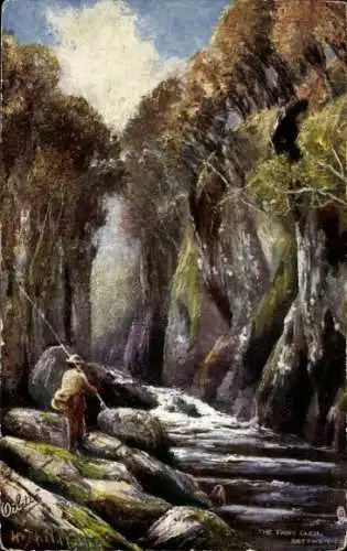 Künstler Ak Trefriw Wales, Fairy Falls