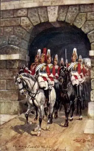 Künstler Ak Payne, H., London, King's Guard at Whitehall, 2nd Life Guards