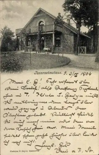 Ak Hannover in Niedersachsen, Bismarckdenkmal, Jannraehmshaus, Jahr 1904, Briefkartenformat, Stei