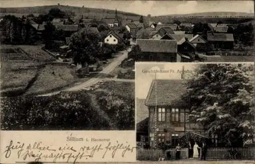 Ak Sillium Holle in Niedersachsen, Gesamtansicht, Geschäftshaus Fr. Appuhn