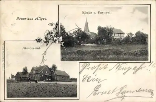 Ak Aligse Lehrte in Niedersachsen, Kirche, Pastorat, Standesamt