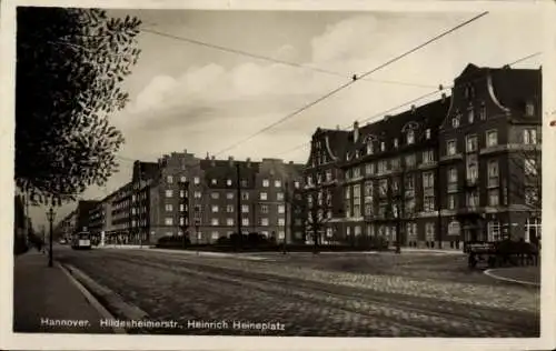 Ak Hannover Südstadt, Blick in die Hildesheimer Straße, Heinrich Heine Platz